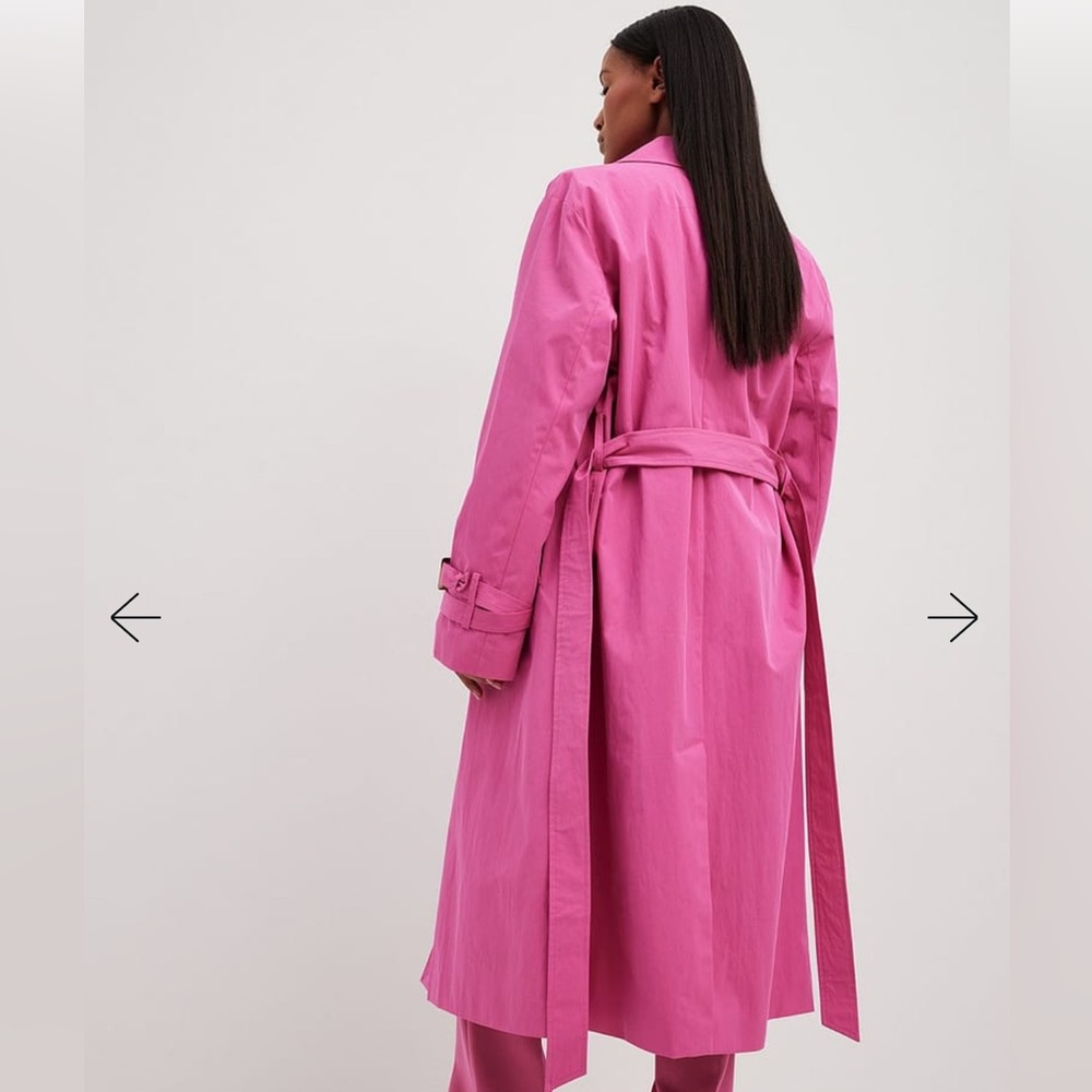 NWT NA-KD Pink Double Buttoned Trenchcoat - Picture 3 of 9